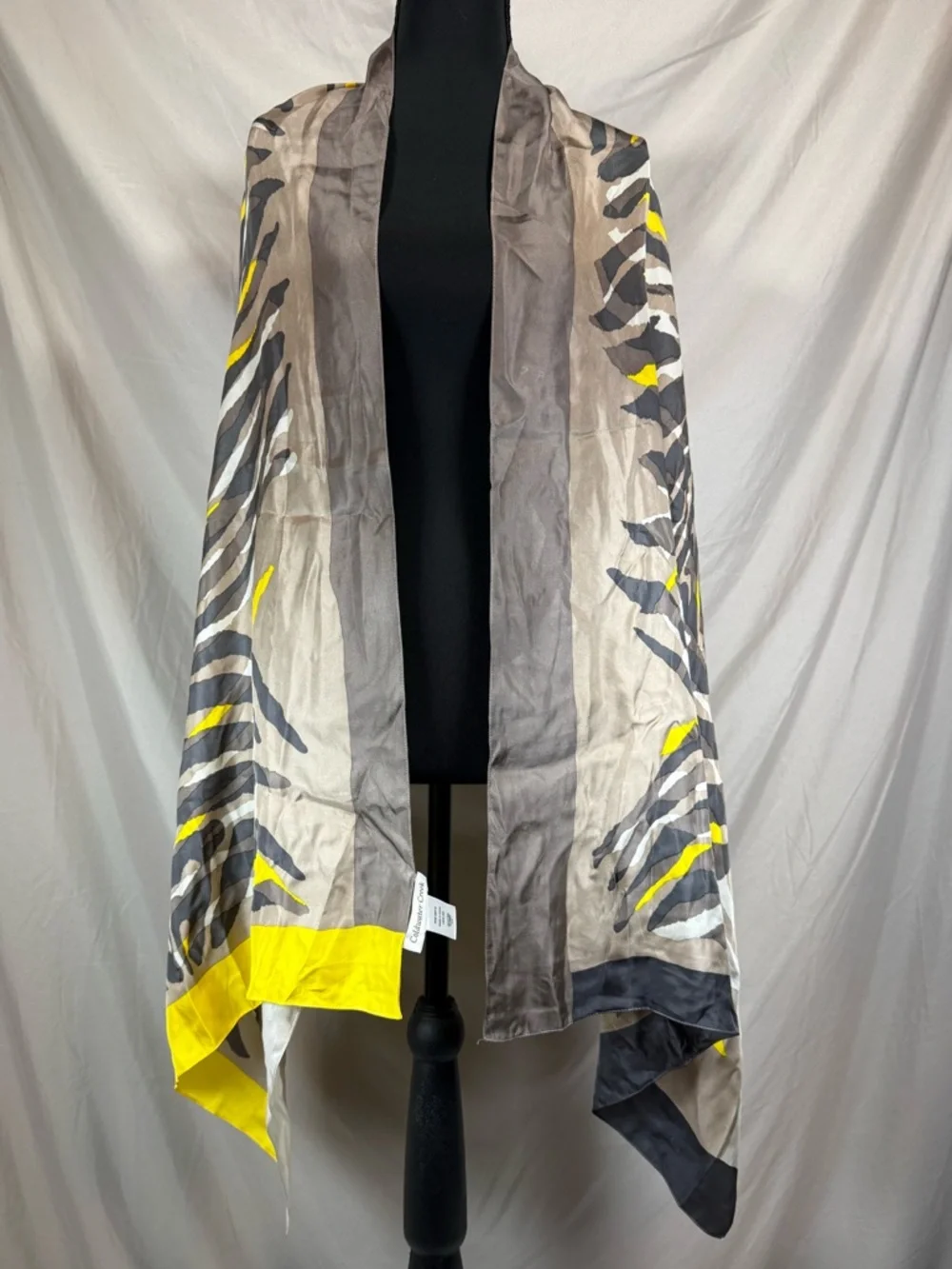 Coldwater Creek 100% Silk Zebra Print Scarf - Yellow/Black/White‎ 🖤💛✨